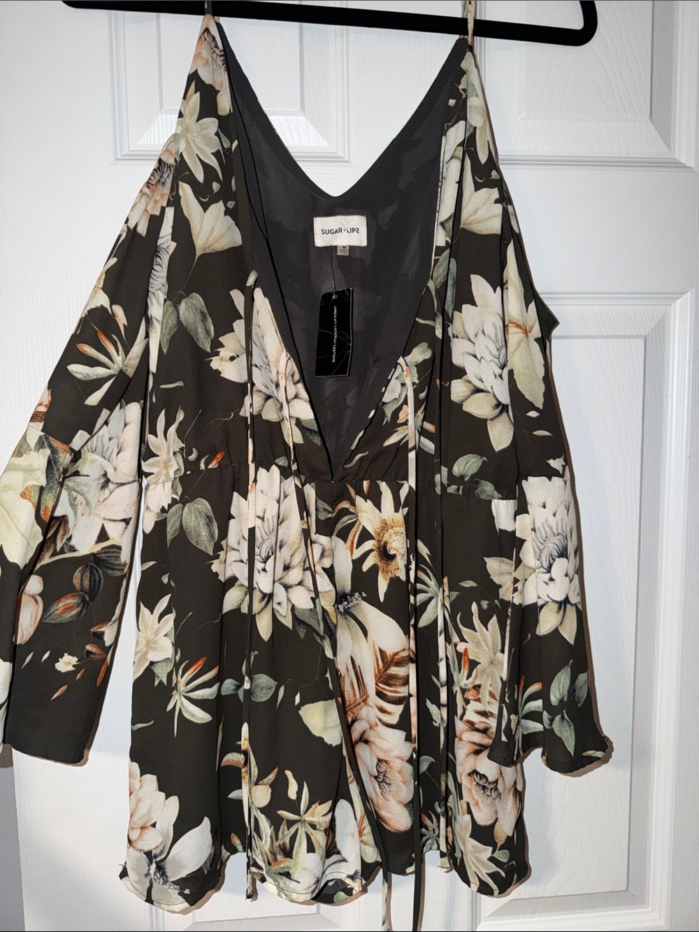 South Moon Under Black Floral Women’s Top